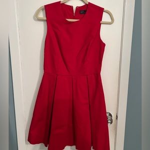 Red Gap Peplum Pleated Dress